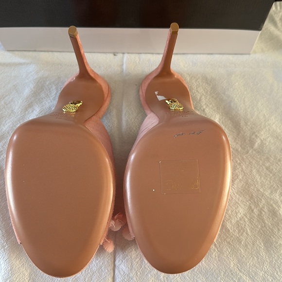 Aquazurra Pink Suede Mules - Picture 5 of 6